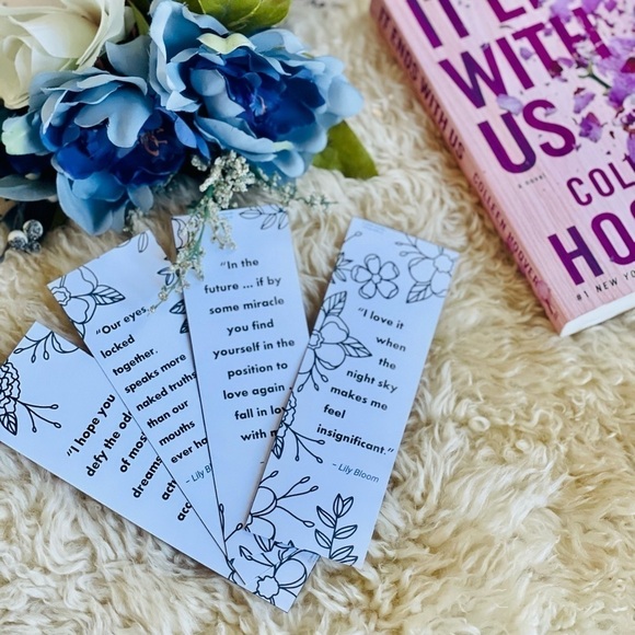 Set of 4 DIY Coloring Bookmarks - It Ends With Us by Colleen Hoover - Picture 1 of 4